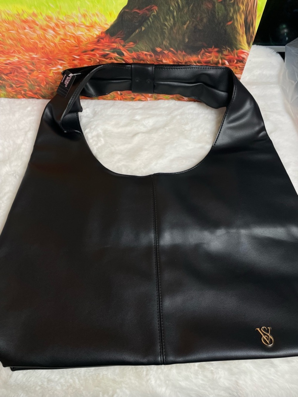 Victoria's Secret Black Leather Shoulder Hobo - Picture 2 of 7